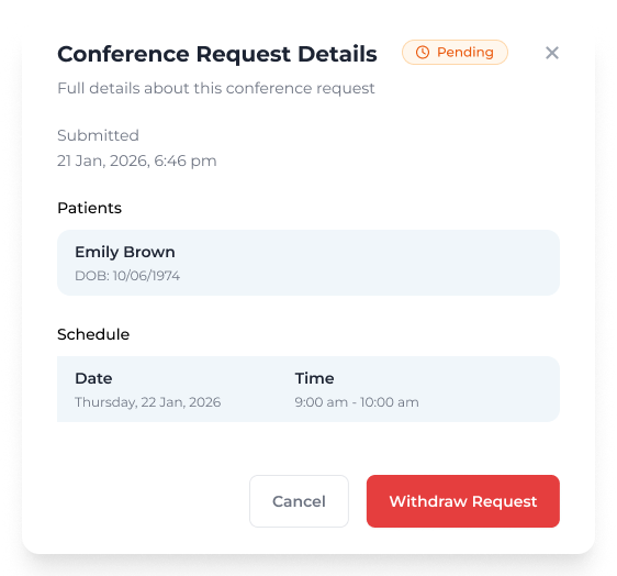 GP requests a conference