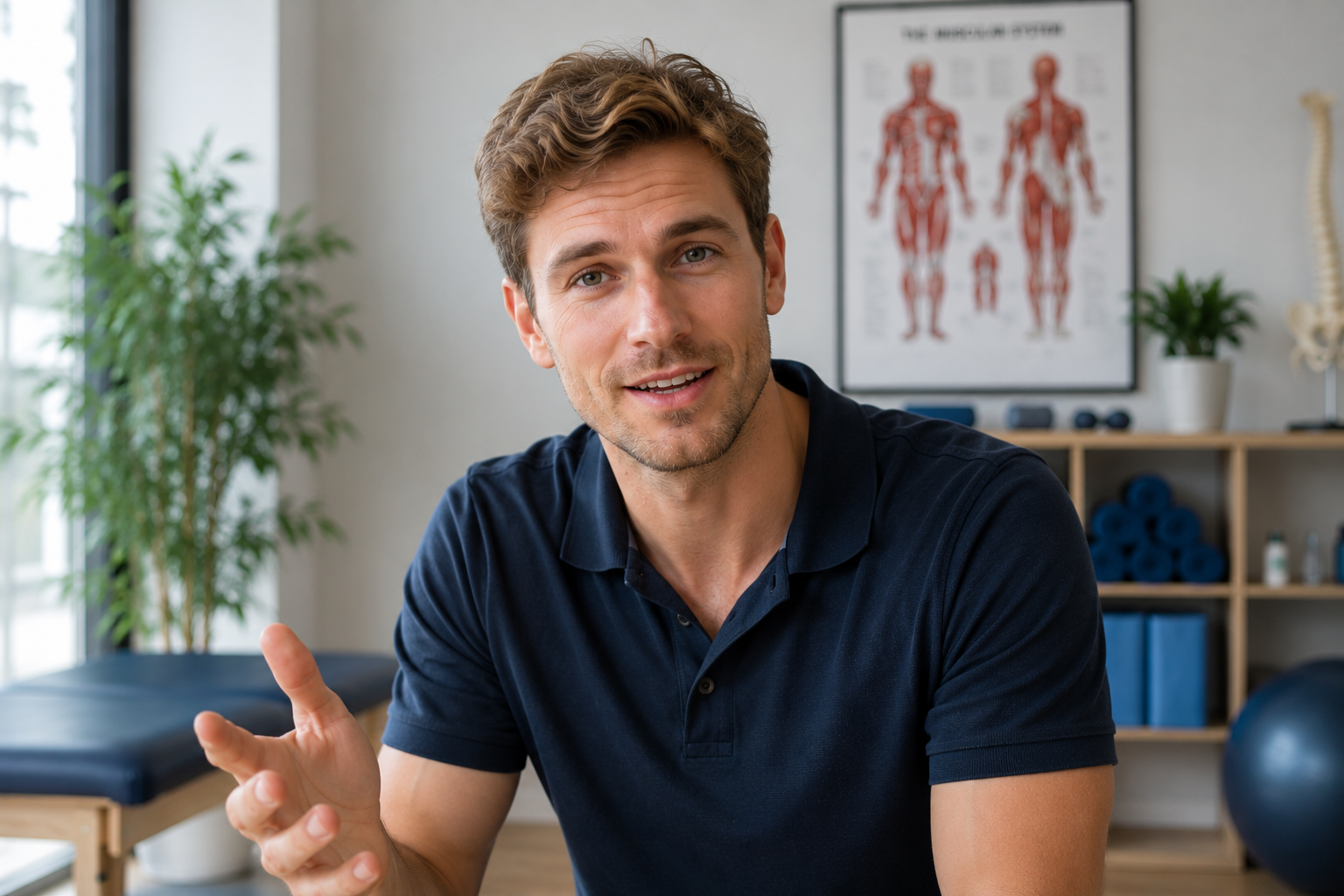 Physiotherapist on a video call